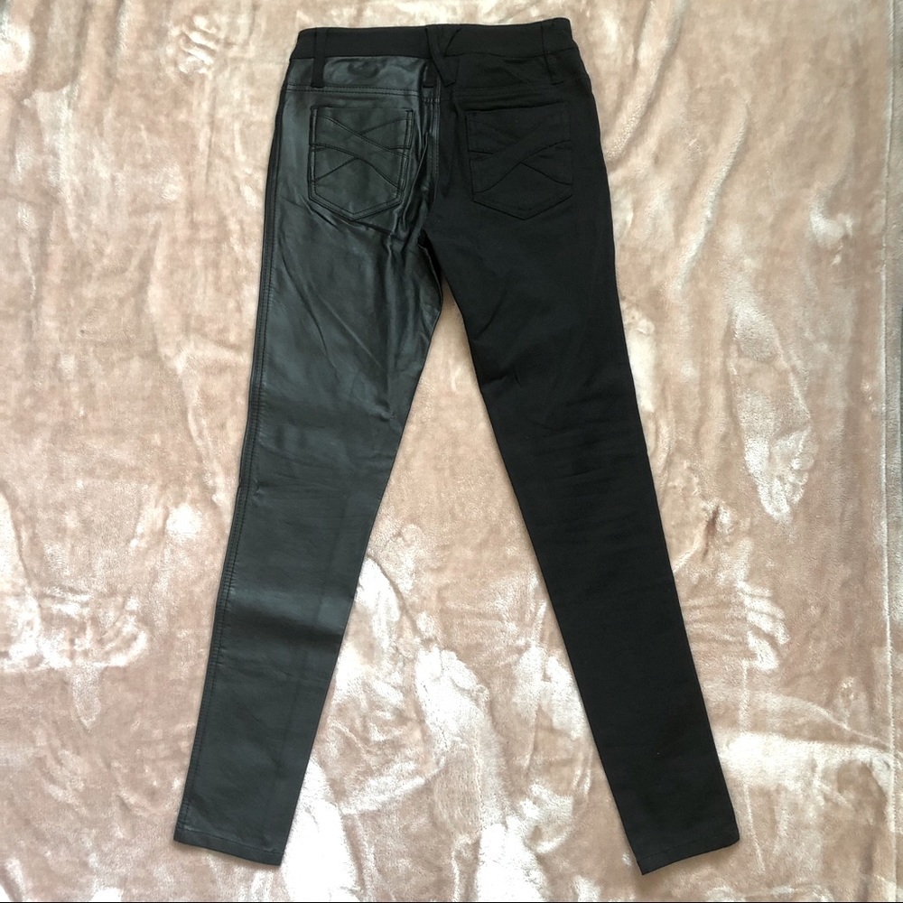 Hot Topic Royal Bones Black Split Leather Jeans - image 3